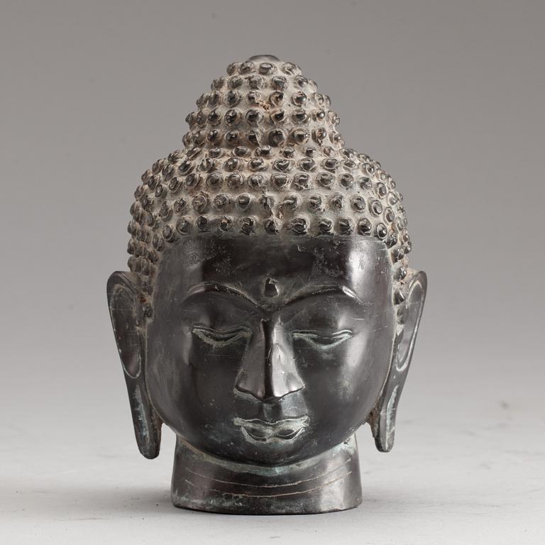 BUDDHAHUVUD, brons, orientalisk, 1900-talets slut.