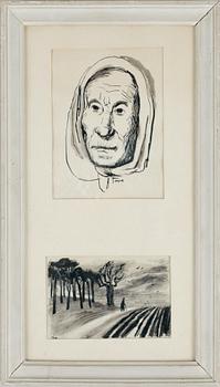 Tove Jansson · TOVE JANSSON, tuschteckningar, 2 st, sign.