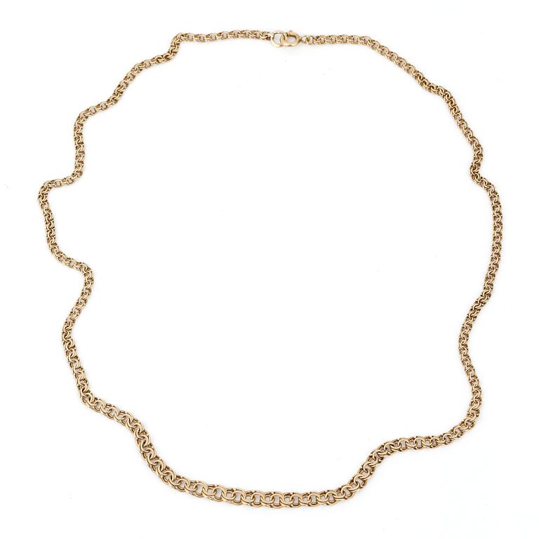 COLLIER, guld 18K, otydliga svenska stämplar, 1900-talets andra hälft. Vikt ca 7 gram.