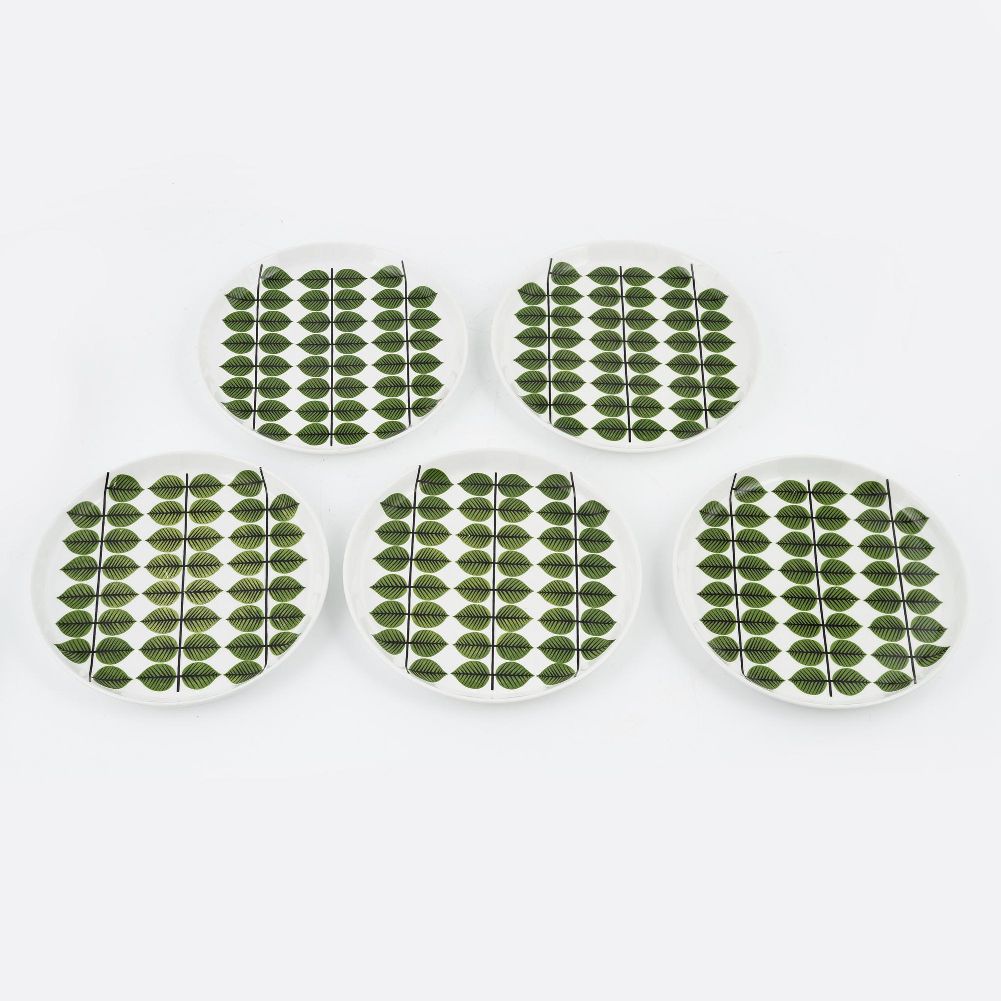 Stig Lindberg, ten 'Berså' plates, Gustavsberg.