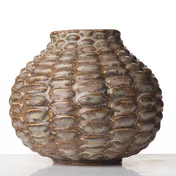 Axel Salto, a stoneware "budding style" stoneware vase, Denmark, dated 2/8 1933.