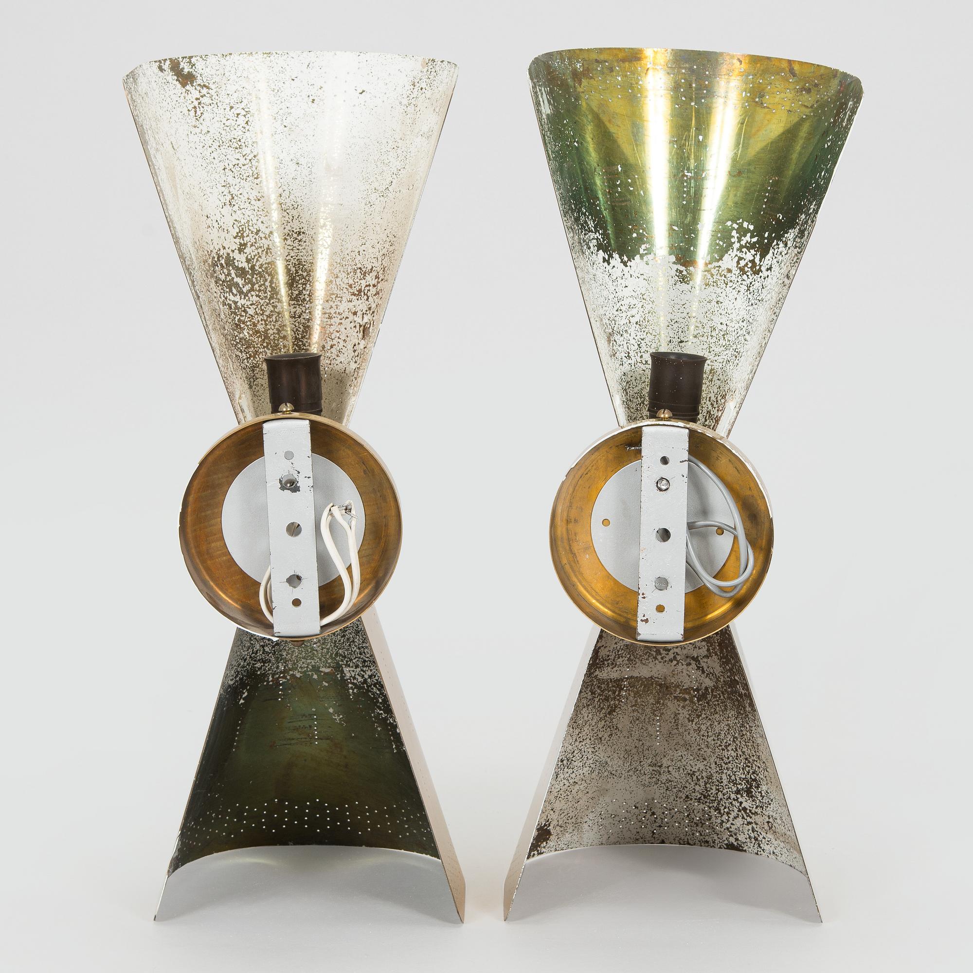 Paavo Tynell, a pair of  mid-20th century  wall lights for Taito. Made to order.