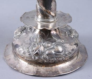 LJUSSTAKAR, ett par, silver, Eric Råström, Stockholm 1943.