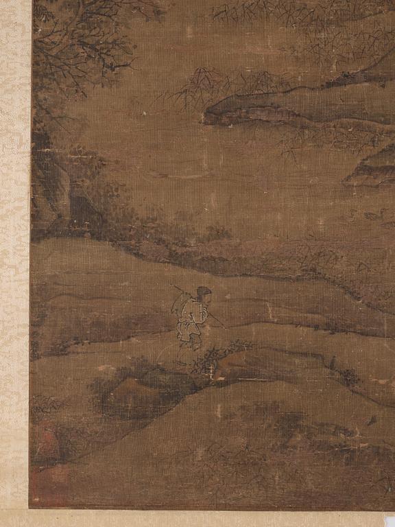 A scroll painting by anonymous artist, ink and colour on paper, late Ming/early Qing dynasty after an old master.