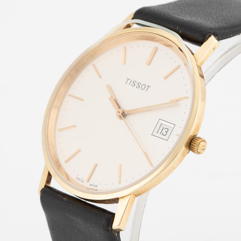 Tissot, wristwatch, 14K gold, 33.5 mm.