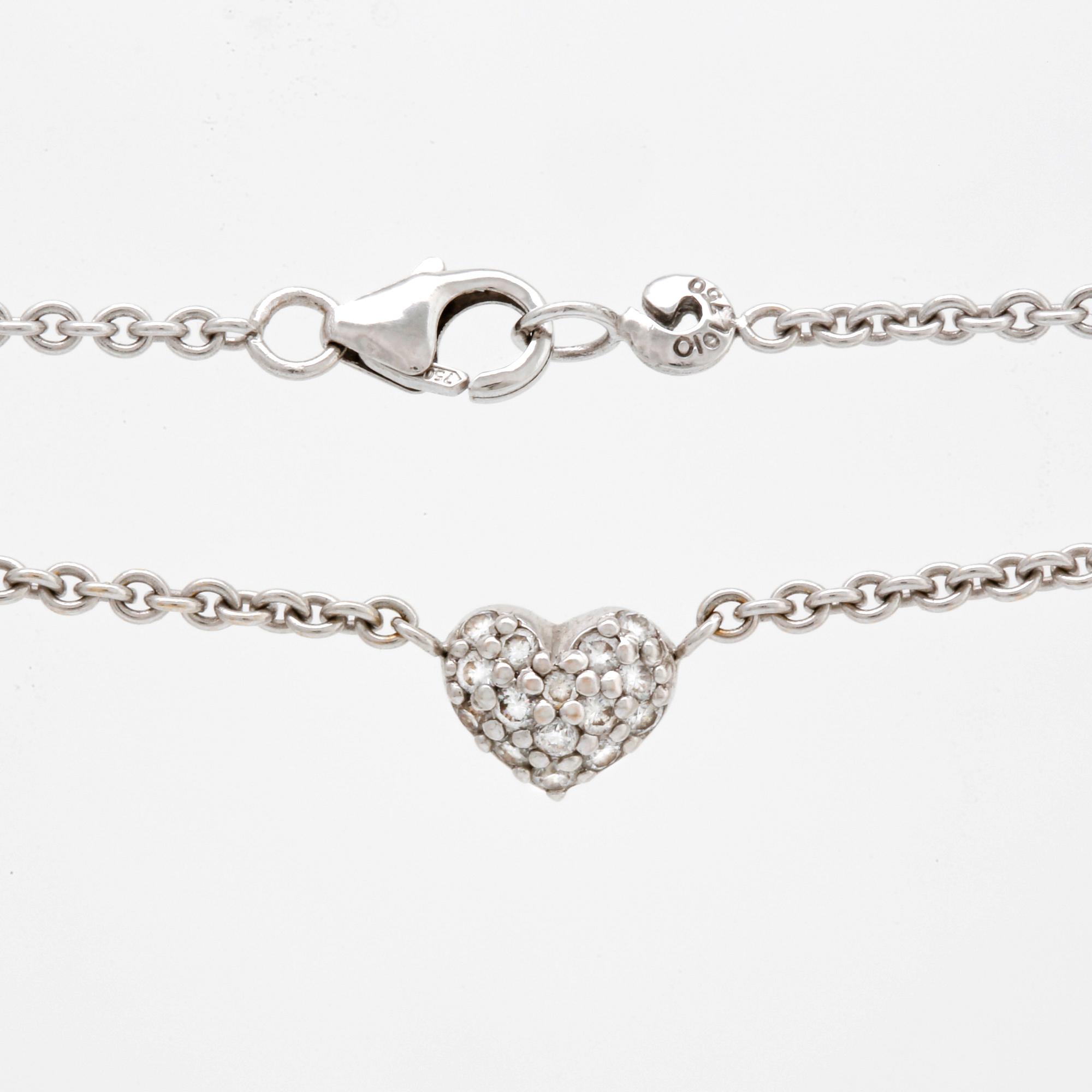 Ole Lynggaard, a collier "Hearts" 18K white gold and diamonds 0,16 ct, weight 6,9 gr.