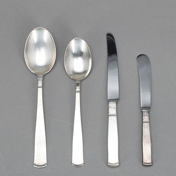 BESTICKSERVIS, 59 delar, silver, "Rosenholm", GAB, 1940-50-tal. Tot ca 2900 gram.