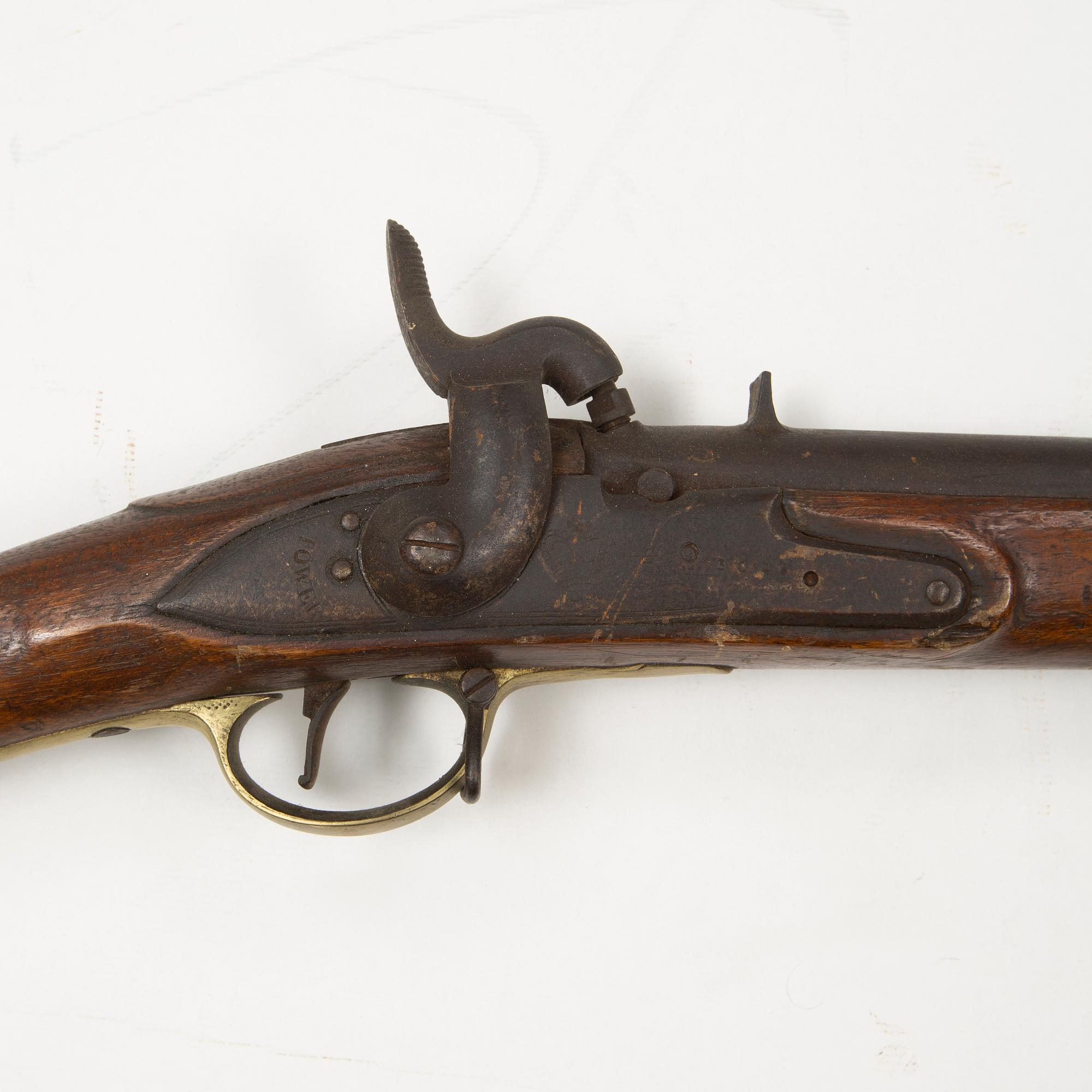 A 18th Century Swedish-British converted percussion gun.