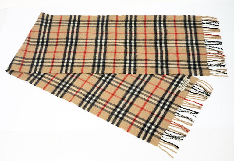 Burberry, A bag and a scarf.