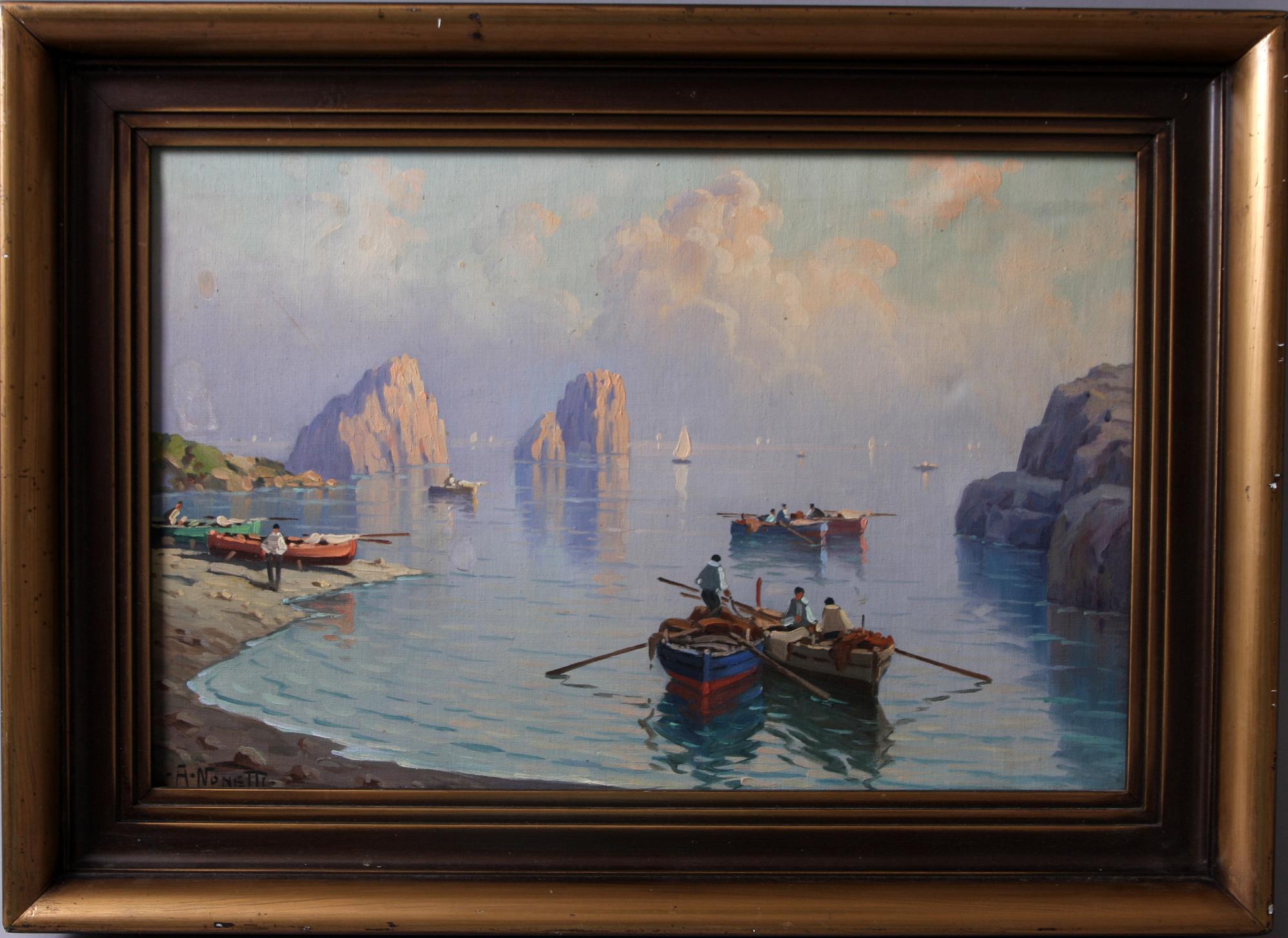 A. NONETTI, olja på duk, sign.