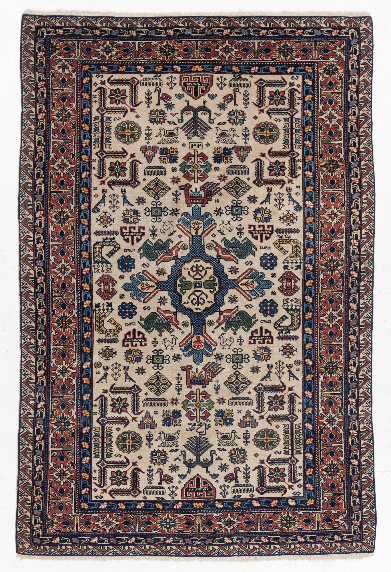 A figural oriental carpet, c. 205 x 134 cm.