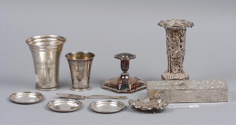 PARTI SILVER, 10 delar, bla Löngren & Co, Stockholm 1848.