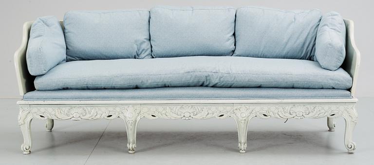 A Swedish rococo style sofa. 19/20th Century.