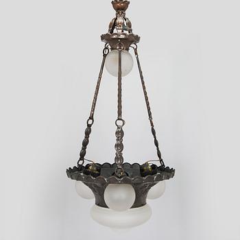Arvid Böhlmarks Lampfabrik, chandelier model “5680”, Stockholm, 1910s–1920s.