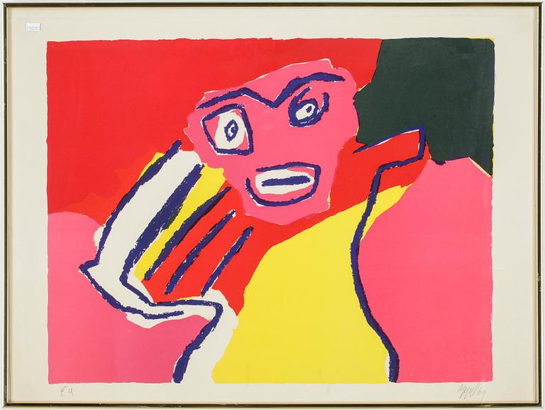 KAREL APPEL, färglitografi, signerad, ea-upplaga, daterad -69.