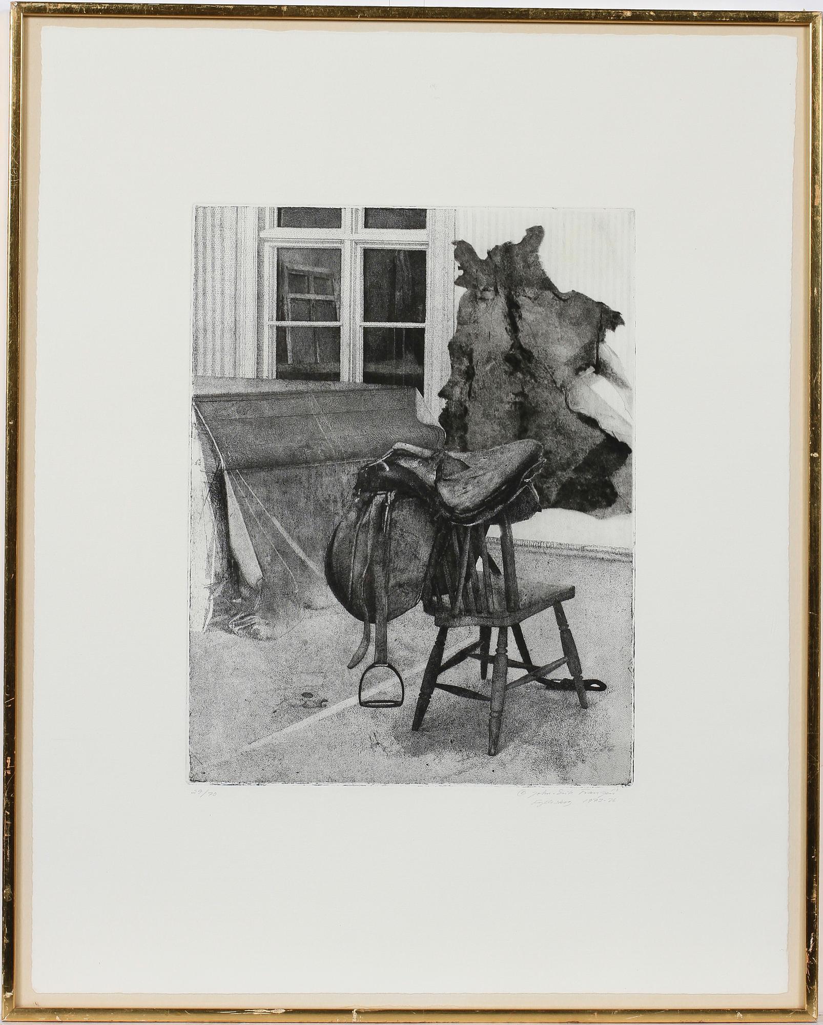 JOHN-E FRANZÉN, etsning och torrnål, sign  o dat 1973-76, numr 29/70.