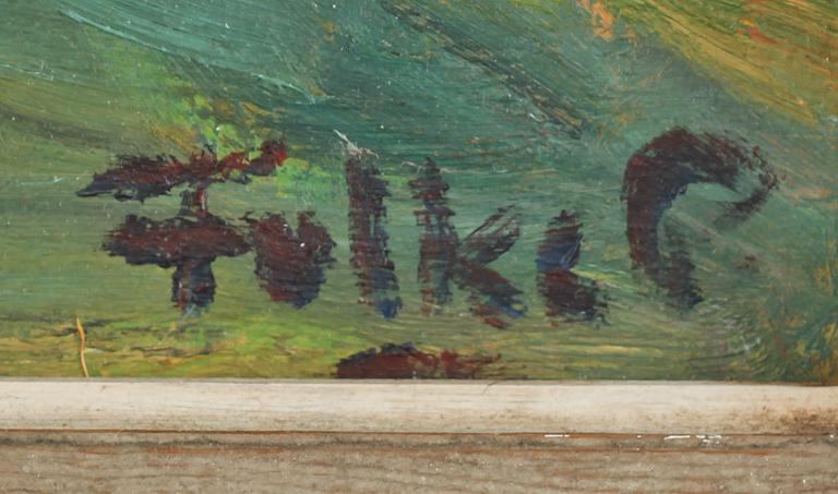 FOLKE PERSSON, olja på pannå, signerad.