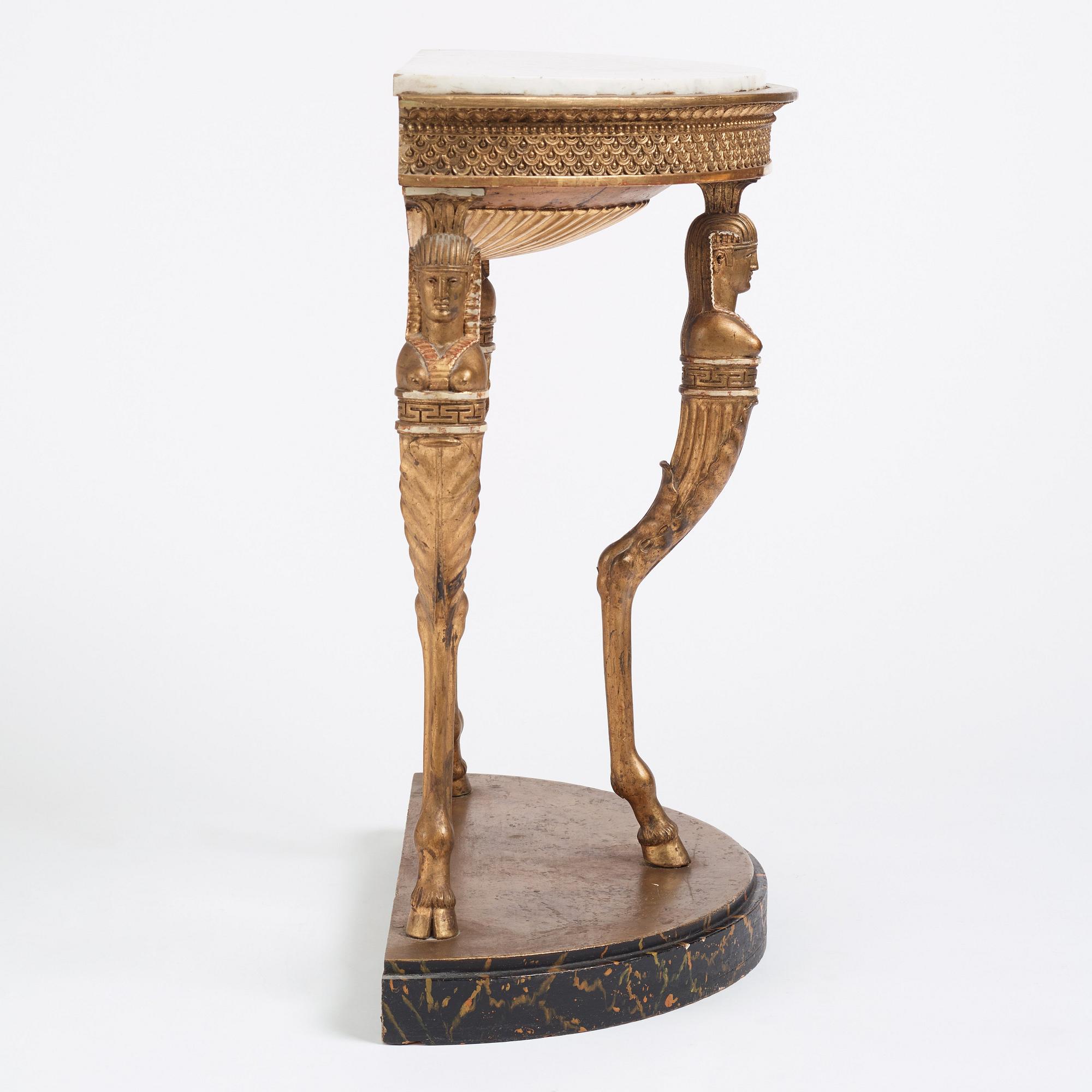 A late Gustavian console table, Stockholm, around 1800.