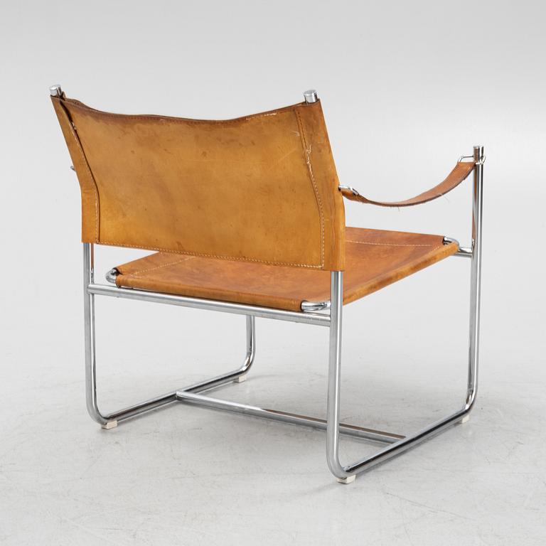 An 'Amiral' chrome and leather armchair by Karin Mobring for IKEA from the late 20th century.