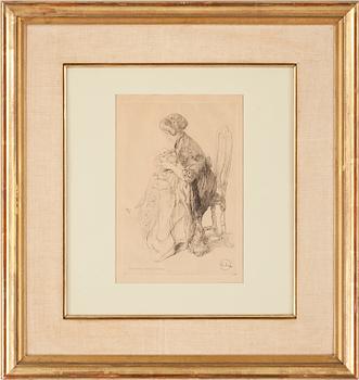 Carl Larsson · CARL LARSSON, etsning, signerad i plåten.