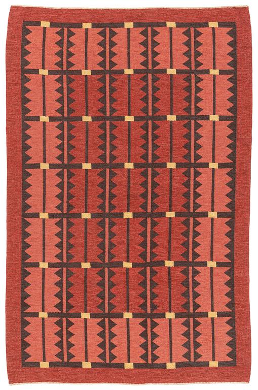 A carpet, flat and tapestry weave, c 268 x 176 cm, possibly Bohusslöjd, Gothenburg.