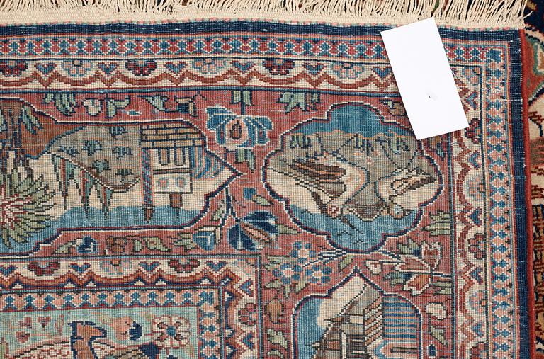 SEMI-ANTIQUE KASHAN. 197,5 x 133 cm.