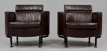 FÅTÖLJER, ett par, Karl Erik Ekselius, JOC, Vetlanda, 1900-talets andra hälft.