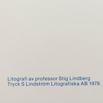 STIG LINDBERG, litografi, signerad och daterad -78.