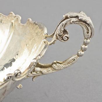 UPPLÄGGNINGSSKÅL, silver, MEMA samt importstämplar, 1900-tal, vikt 650 g.