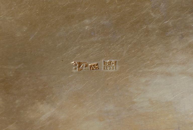 CIGARRETUI, silver, Ryssland, 1871. Tot vikt 177 gram.