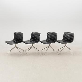Lievore Altherr Molina, chairs 4 pcs "Catifa" for Arper, Italy late 20th century and table.