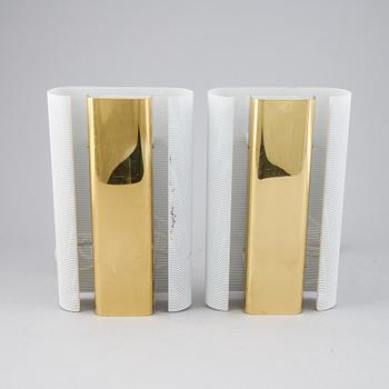 Hans-Agne Jakobsson, a pair of 'V-451/18L'/'Rasputin' brass wall lights from Markaryd.