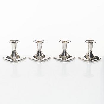 Tore Eldh, four silver candlesticks, K&EC/Ceson, Gothenburg, 1967-80.