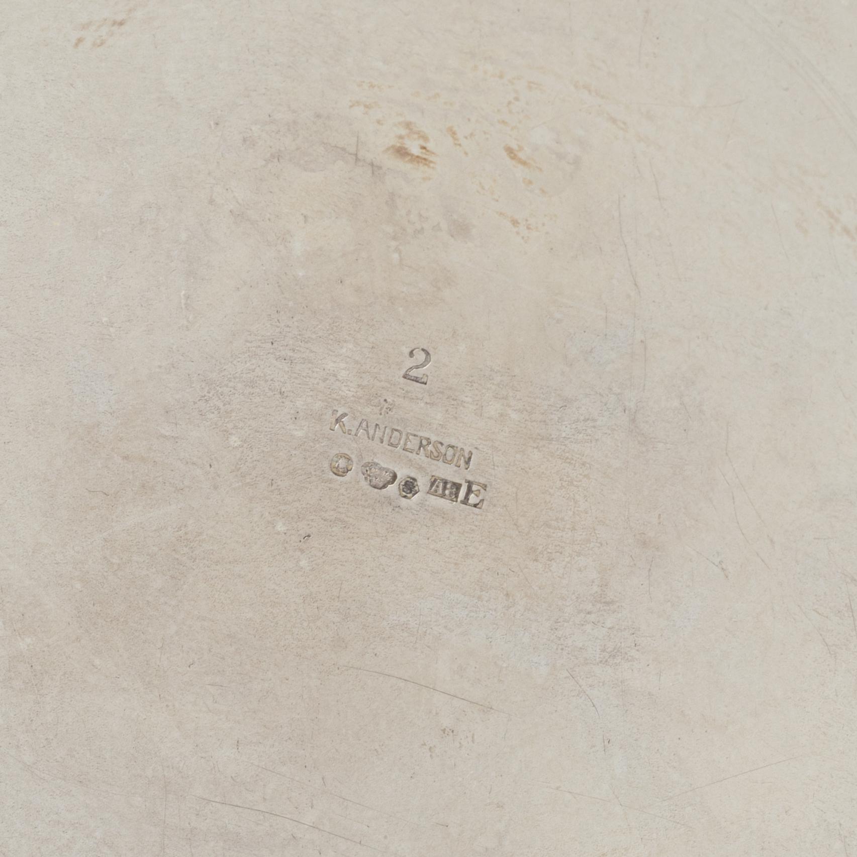 K. Anderson, skål, silver, Stockholm, 1927.