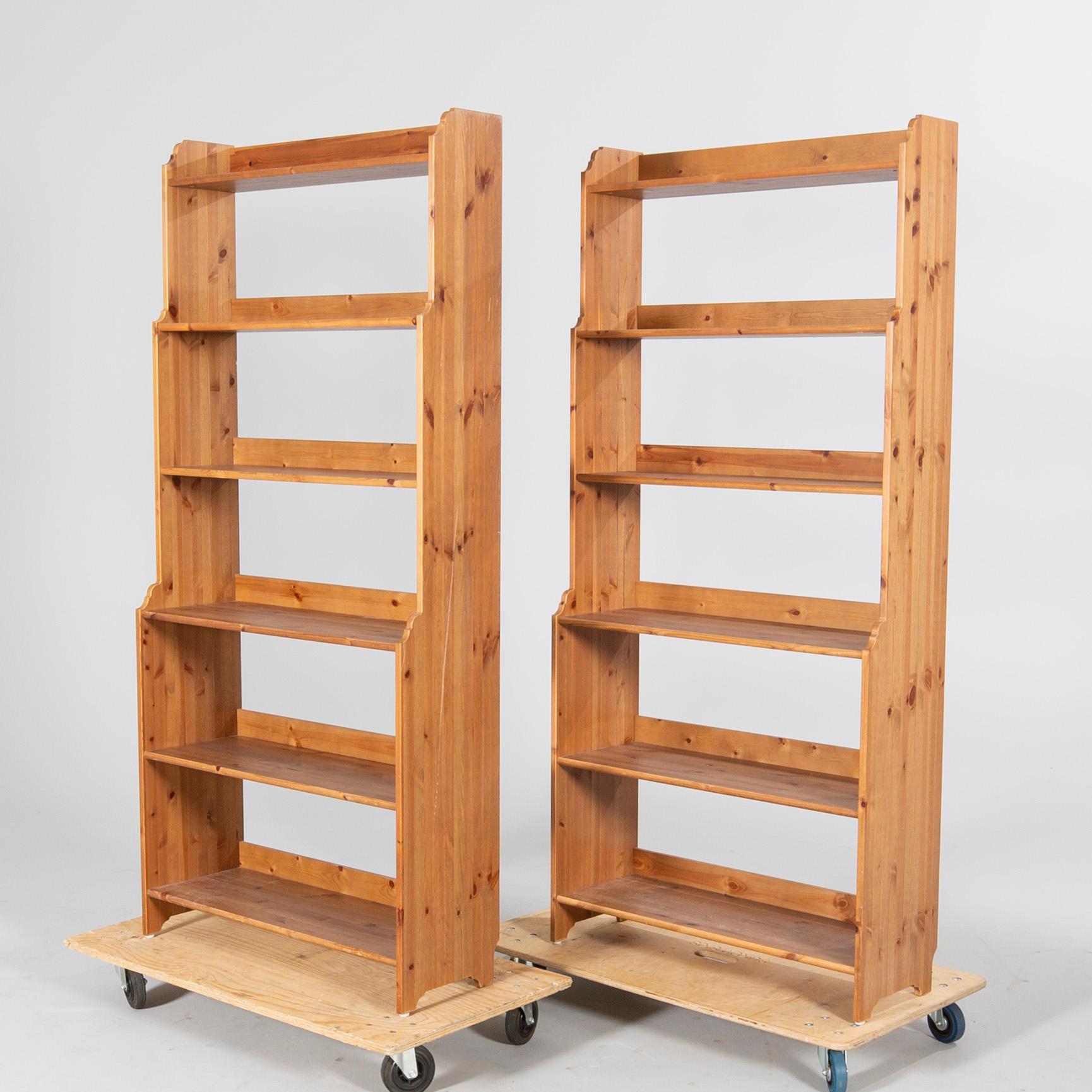 A pair of "Leksvik" IKEA bookcases, late 1900s.