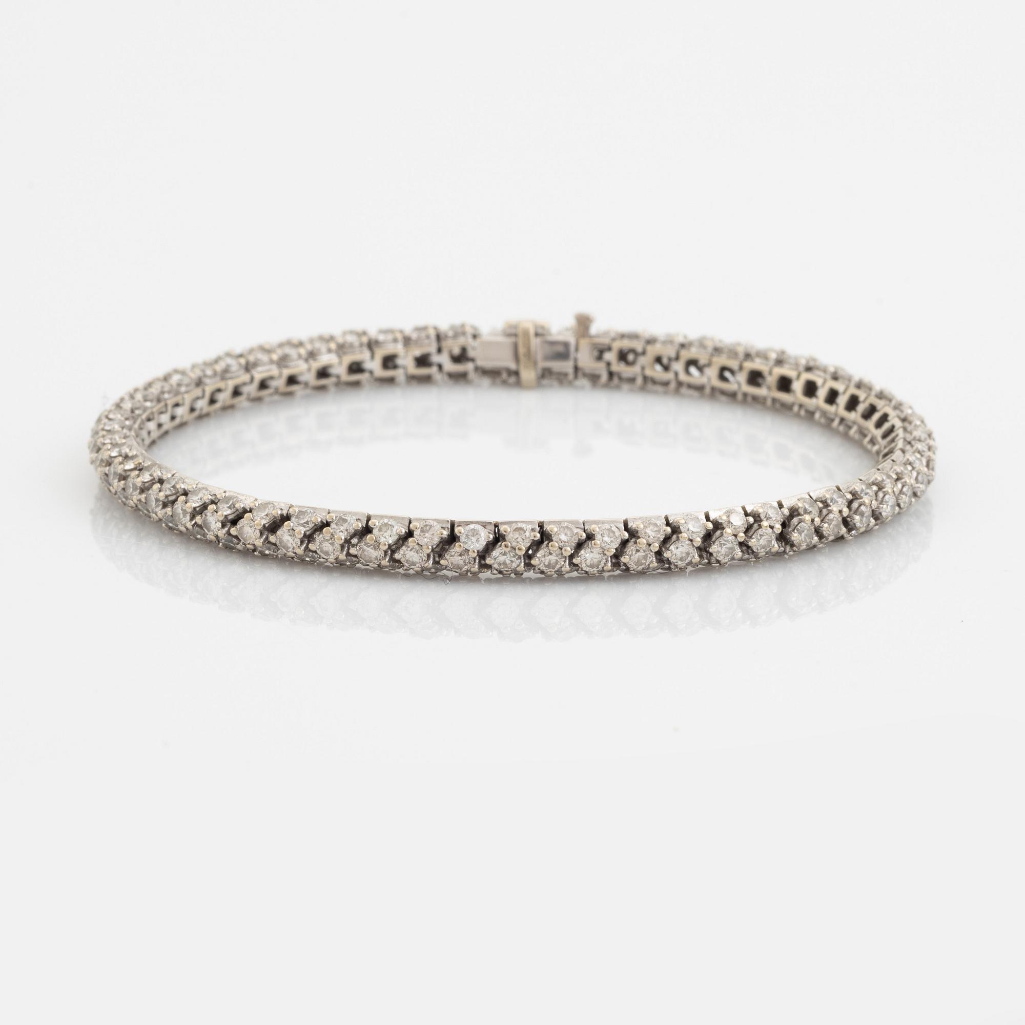 White gold and brilliant cut diamond bracelet.