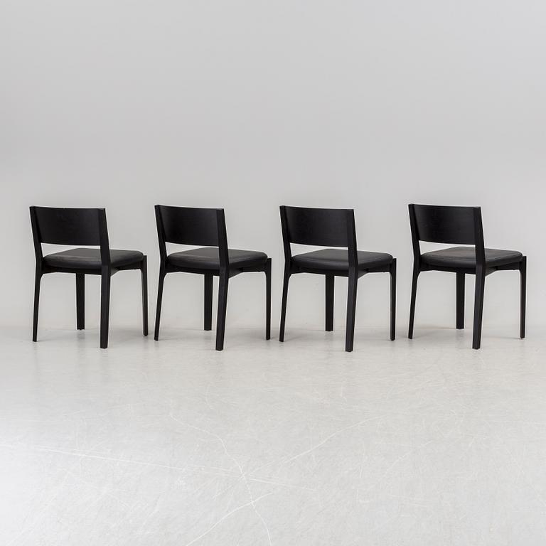 PIERO LISSONI, four 'Lario' oak chairs from Porro, Italy.