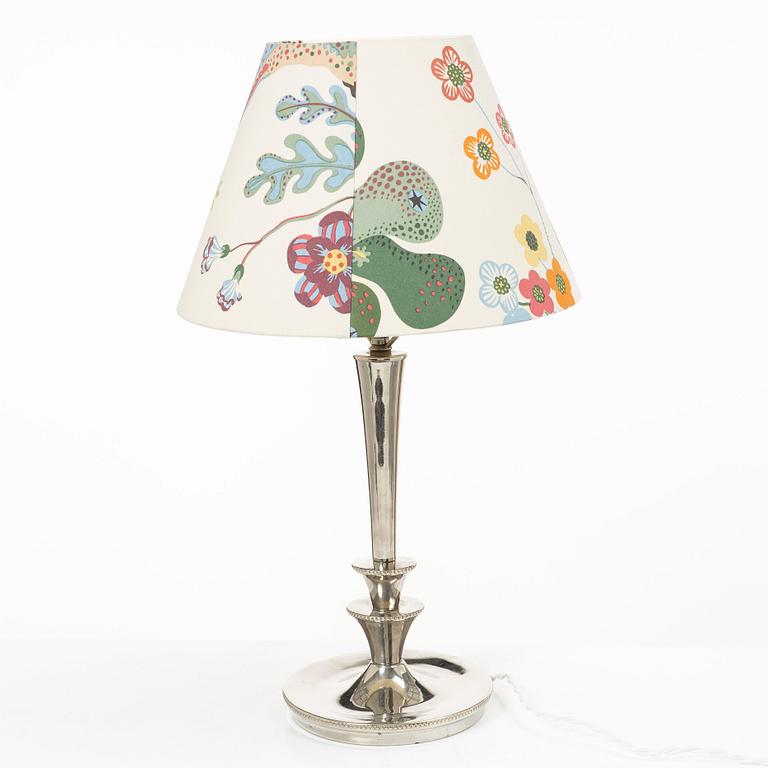 A silver plated table lamp, first half of the 20th century.