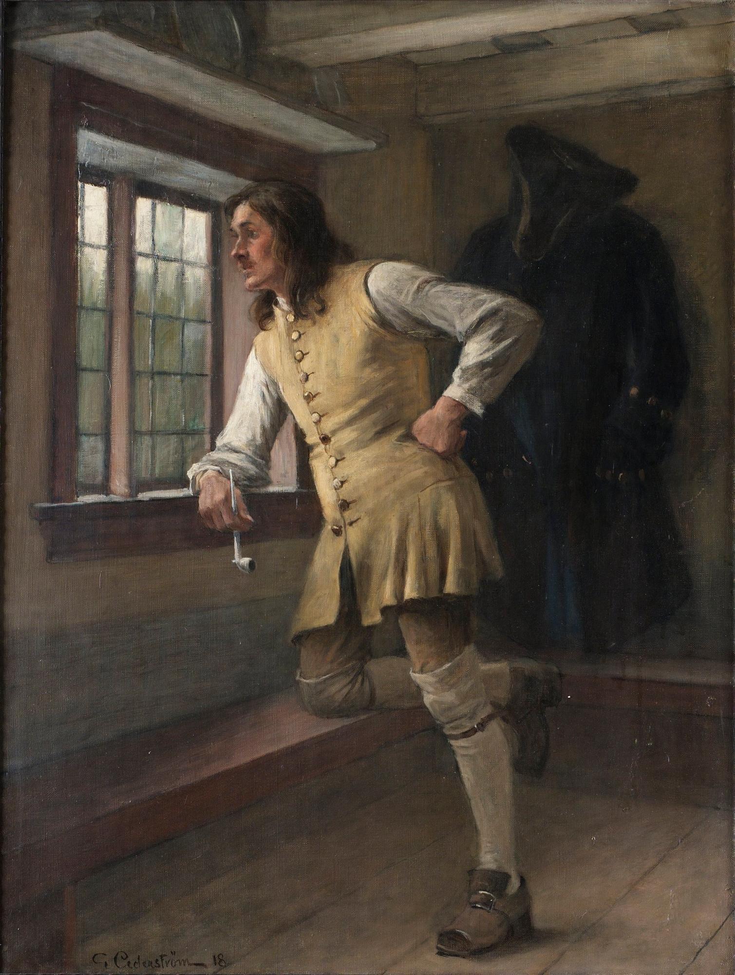 Gustaf Cederström, Väntande karolin.