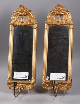 SPEGELAMPETTER, ett par, rokokostil, 1900-tal.