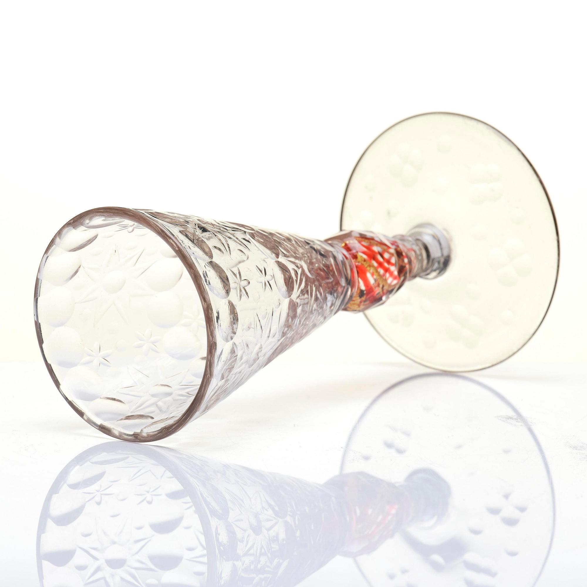 A German cut glass goblet, 18th century.