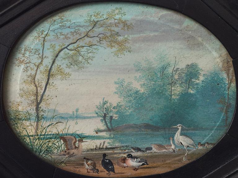 Philip Ferdinand de Hamilton Circle of, Landscapes with birds, a pair.