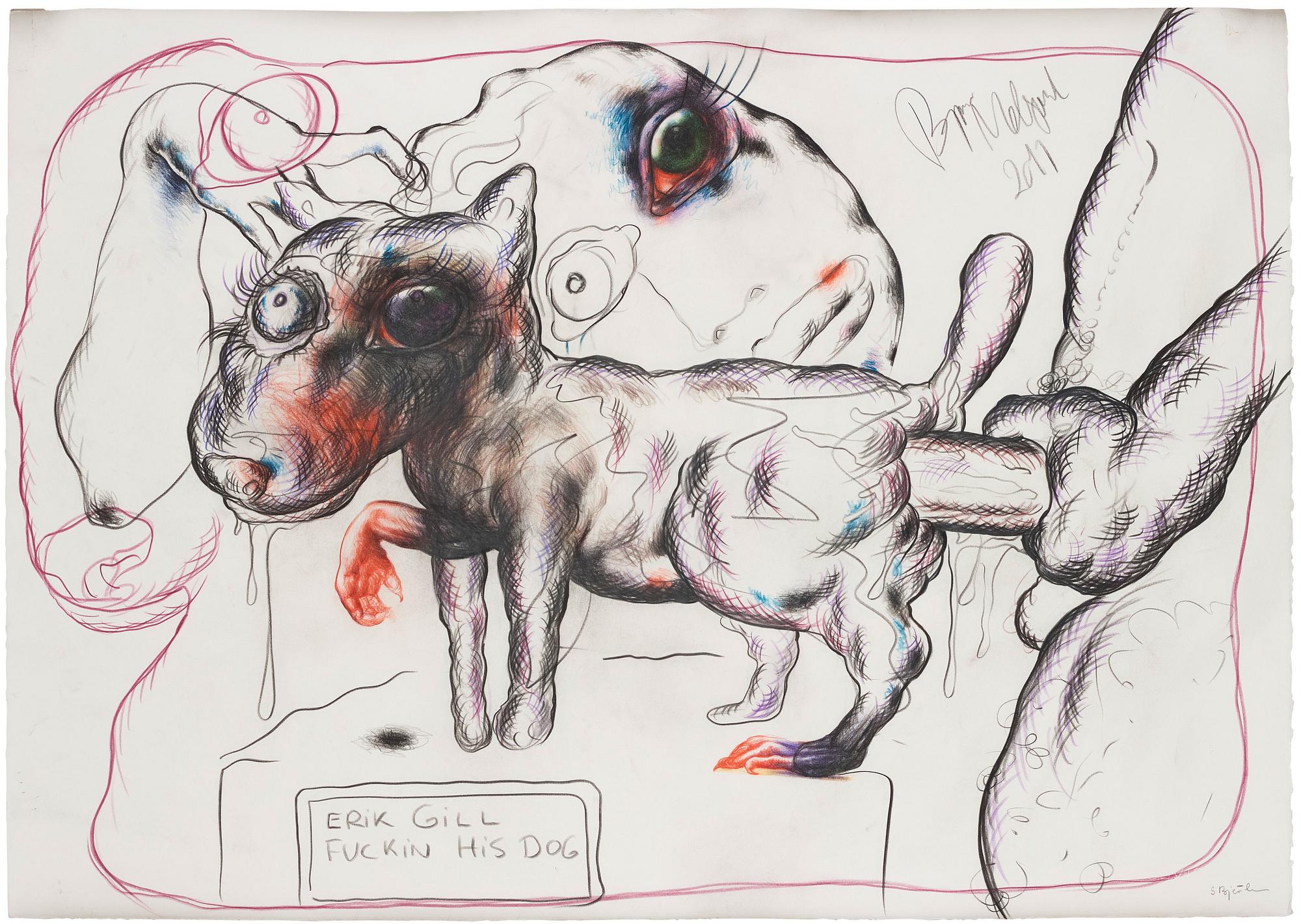 Bjarne Melgaard, "Erik Gill Fuckin his Dog".