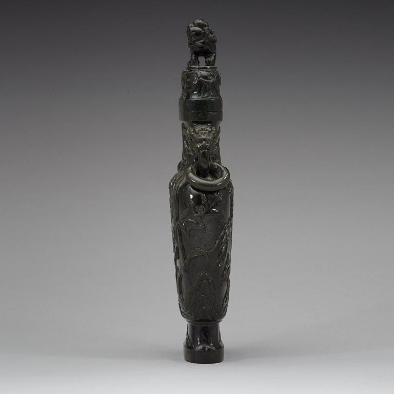 A Chinese carved stone vase, 20th Century.