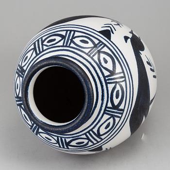 METTE DOLLER, a earthenware vas, Höganäs, 1950's.