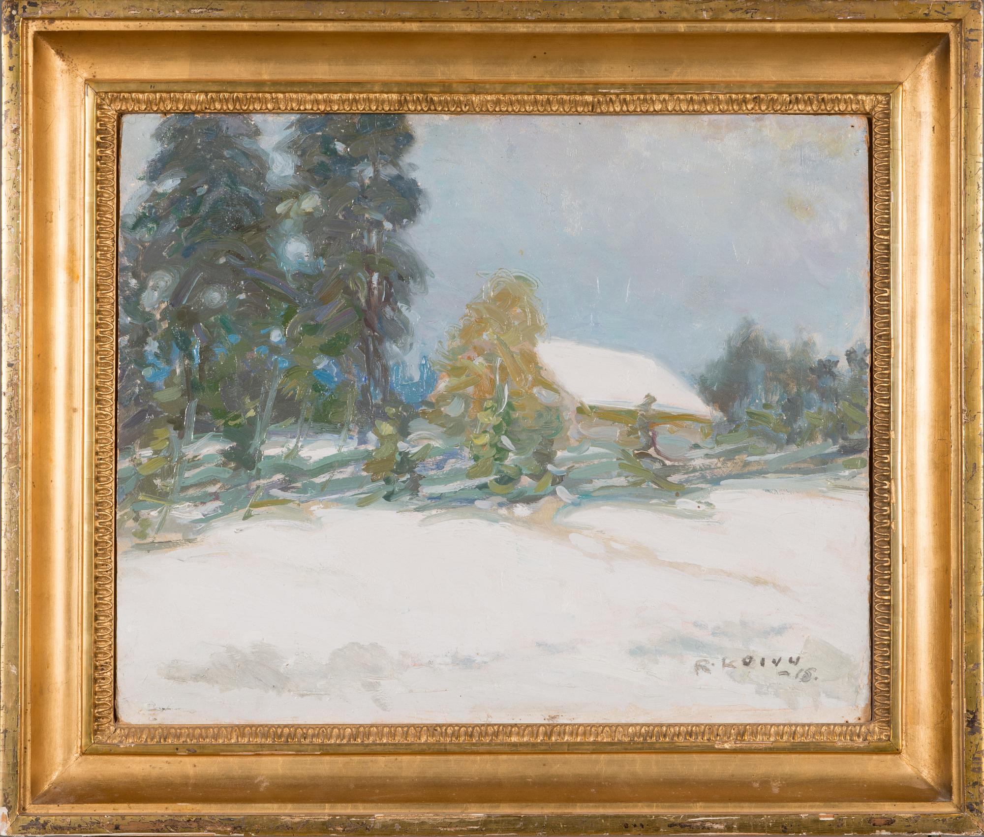 Rudolf Koivu, oil on board, signed and dated-16.