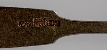 PARTI BESTICK, 12 delar, silver. Ryssland 1800-tal.