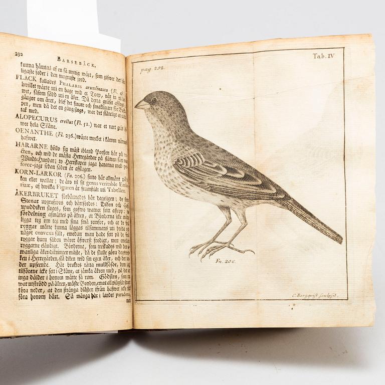 BOK, "Skånska resa", Carl von Linné, Stockholm 1751.