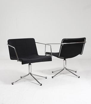 SNURRFÅTÖLJER, 2 st, "Millibar Chair", Anya Sebton för Lammhults, 2007.