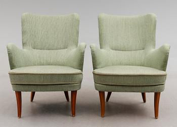 FÅTÖLJER, 1 par, "Stora Furulid", Carl Malmsten.